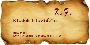 Kladek Flavián névjegykártya